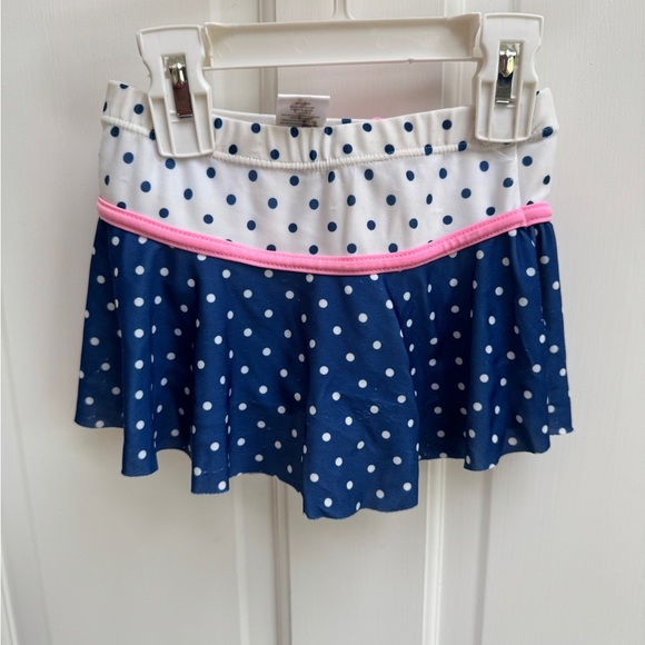 Disney 3T Minnie Mouse White and Blue Polka Dot Fabric Swim Bikini Skort Skirt - Picture 5 of 6